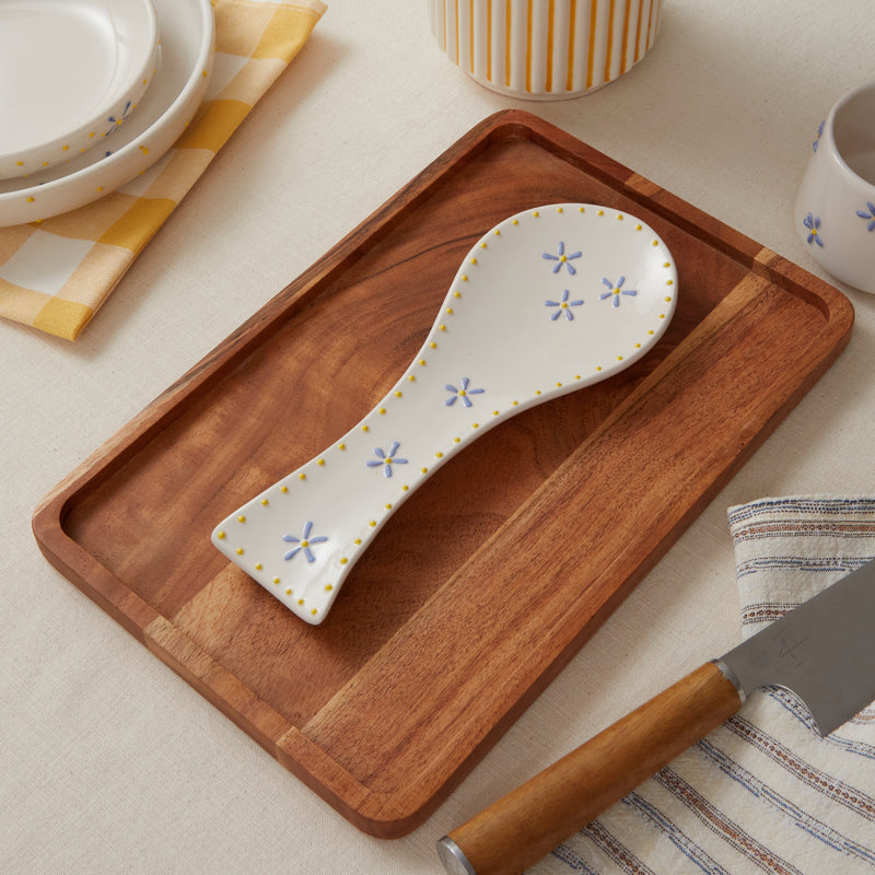 Blossoms Hand Painted Ceramic Spoon Rest