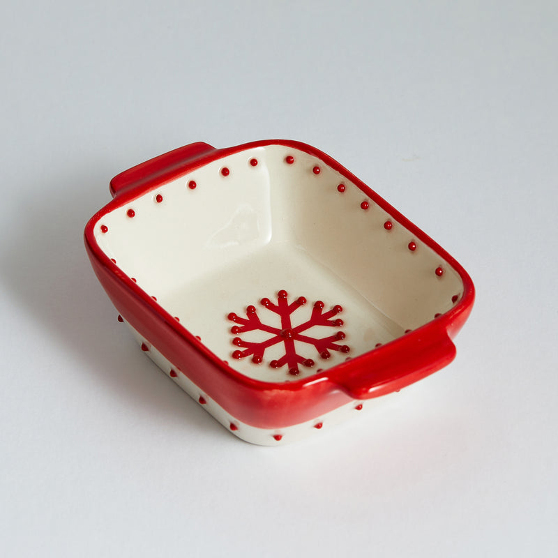 Snowflake Square Mini Bowl Set of 3