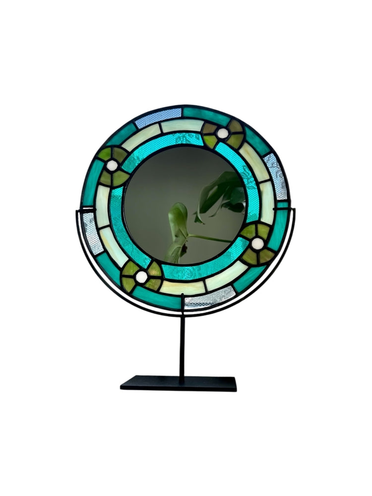Nebula Verde Stained Glass Mirror