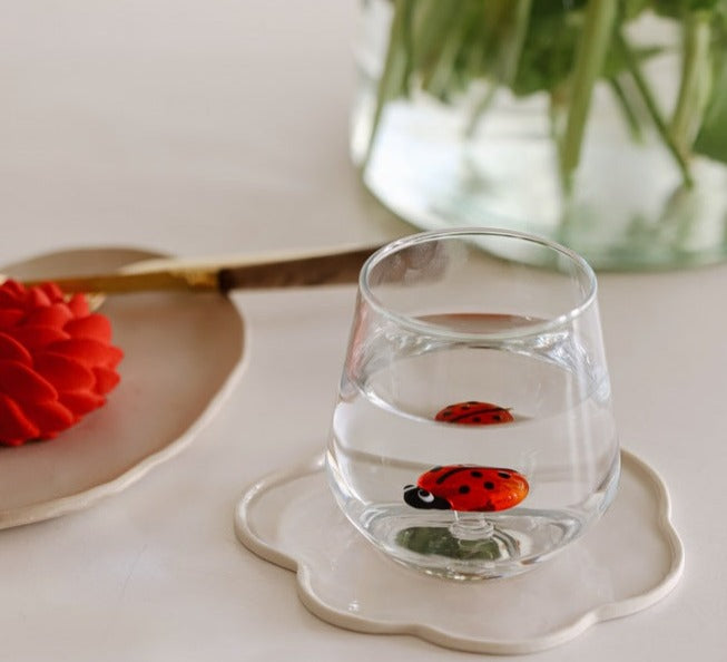 Ladybird Glass Water Cup