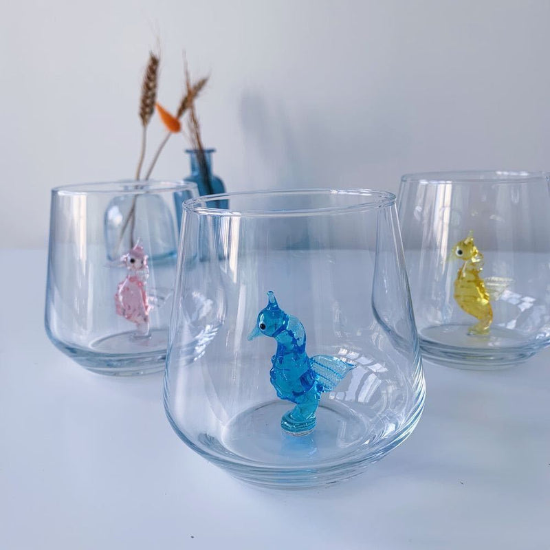 Seahorse Glass Water Cup