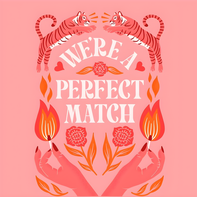 We're A Perfect Match Keychain