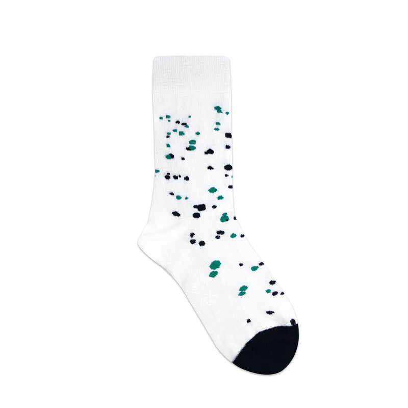 SPLASH GREEN Green Black White Patterned Unisex Socks