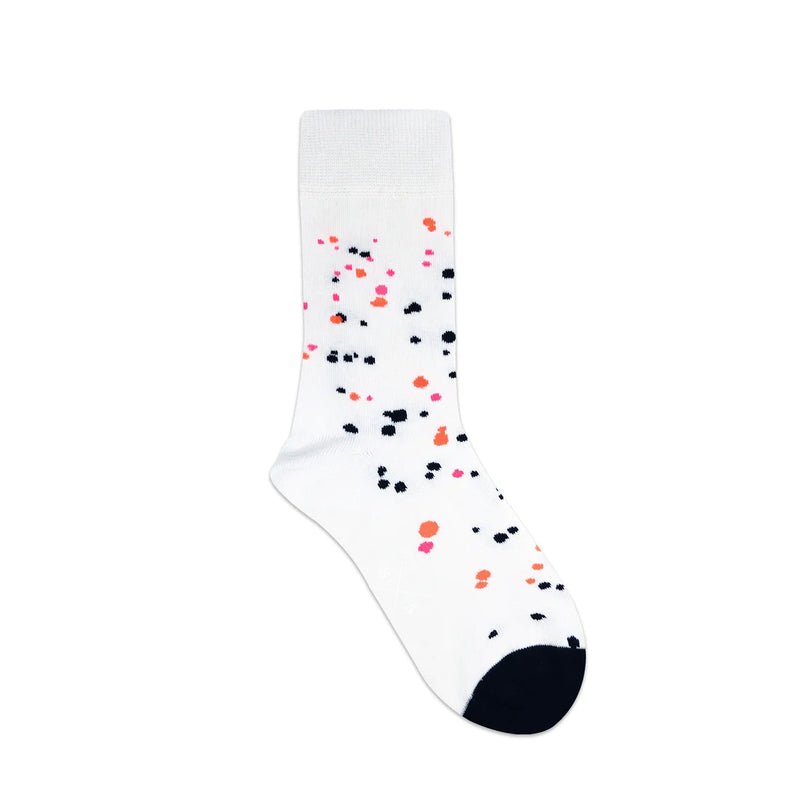 SPLASH NEON Neon Pink Orange Black White Patterned Unisex Socks