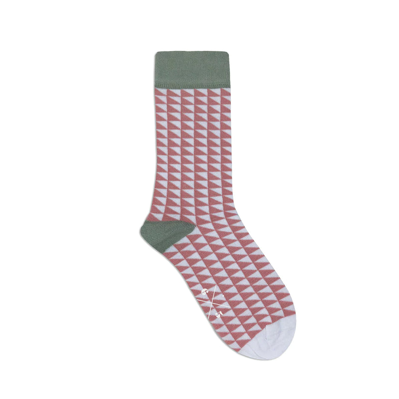 TWO TRIANGLES LIGHT PINK Light Pink Triangle Patterned Unisex Socks