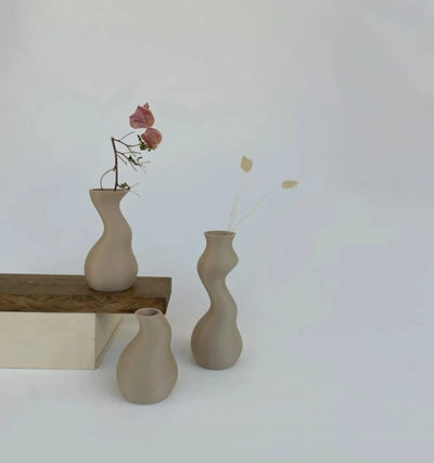Wooden Nong Set of 3 Vase 3d Nature Friendly