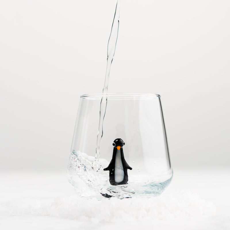 Penguin Glass Water Cup