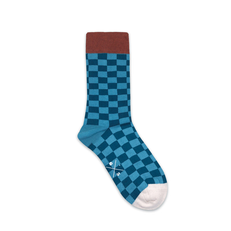 Checker Tile Blue Socks