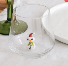 Snowman Glass Water Cup