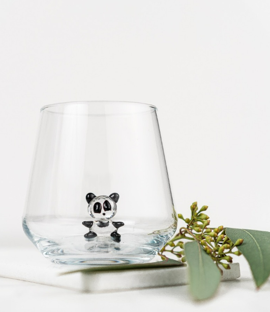 Panda Glass Water Cup
