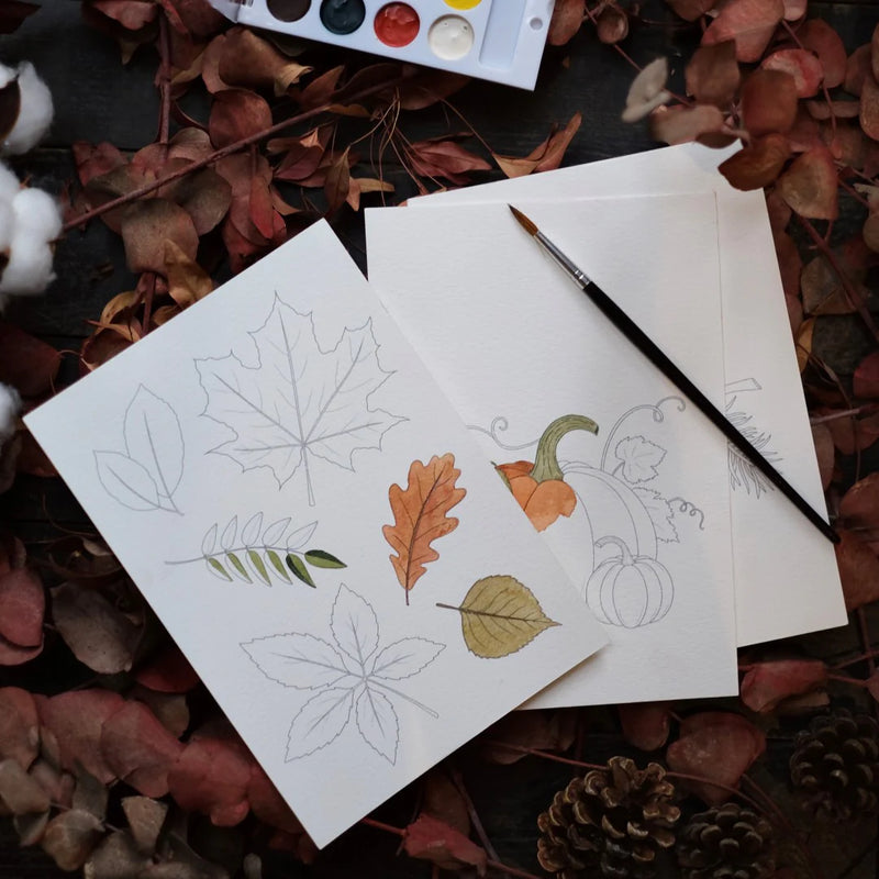 Watercolor Coloring Book Autumn