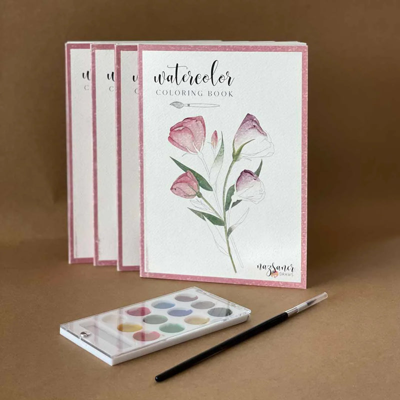 Watercolor Coloring Book Floral