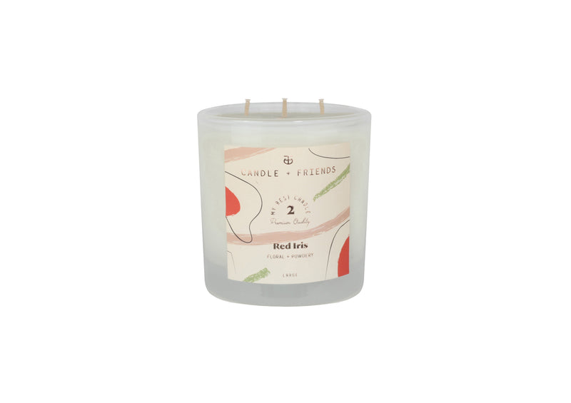 No.2 Red Iris Glass Candle
