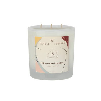 No.5 Moroccan Leather Glass Candle
