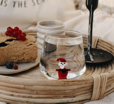 Santa Claus Glass Water Cup