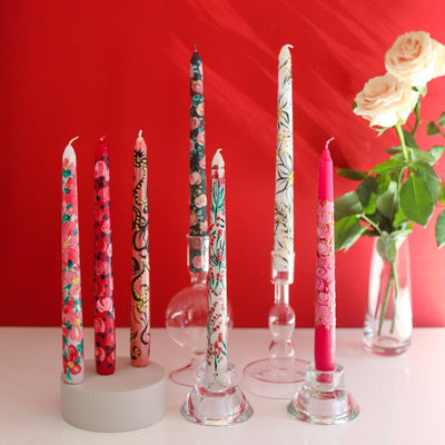 Hand-Painted Candlestick Candle