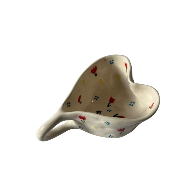 Flower Patterned Heart Cup
