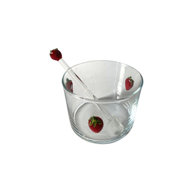 Strawberry Glass Figured Jam Bowl