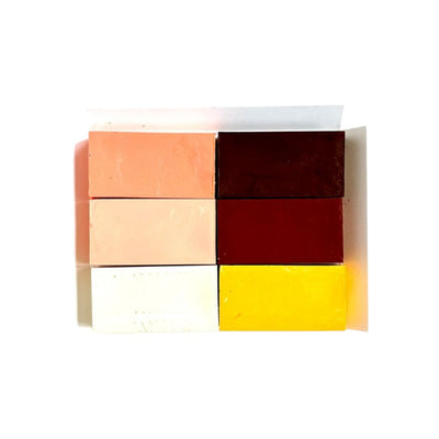 6'lı Paket Ten Renkleri Doğal Sert Balmumu Blok Pastel Boya Seti