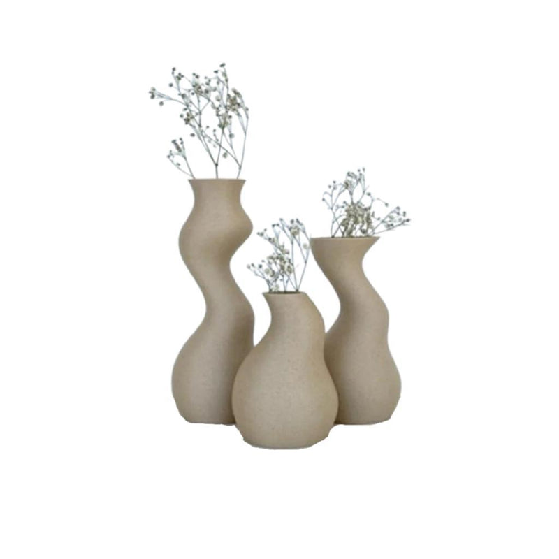 Wooden Nong Set of 3 Vase 3d Nature Friendly