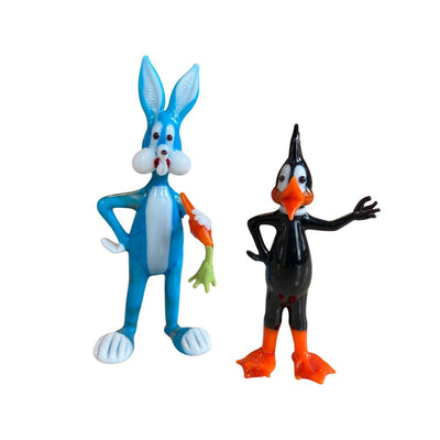 Bugs Bunny & Daffy Duck Glass Trinket Set of 2