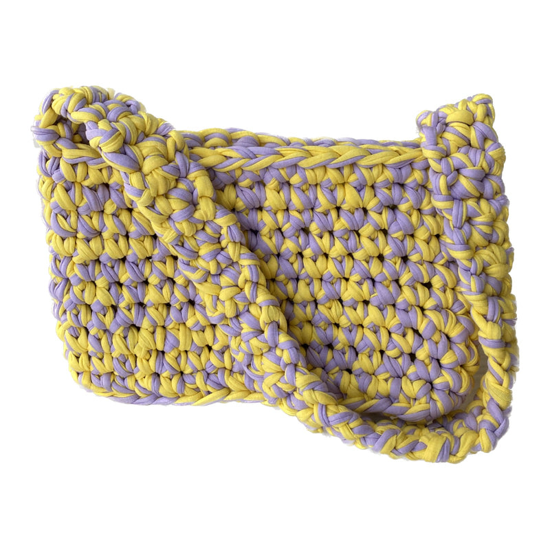 Knitted Bag Lilac - Yellow