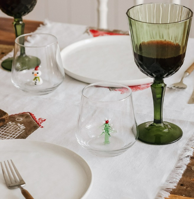Christmas Tree Glass Water Cup