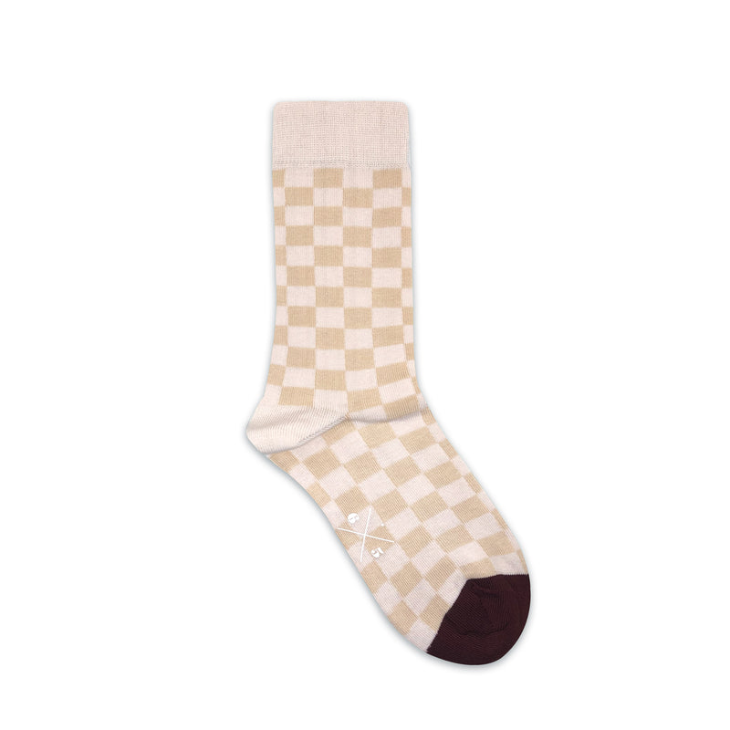 Checker Cream Socks