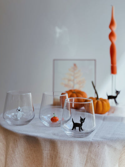 Halloween-Balkabağı Cam Su Bardağı