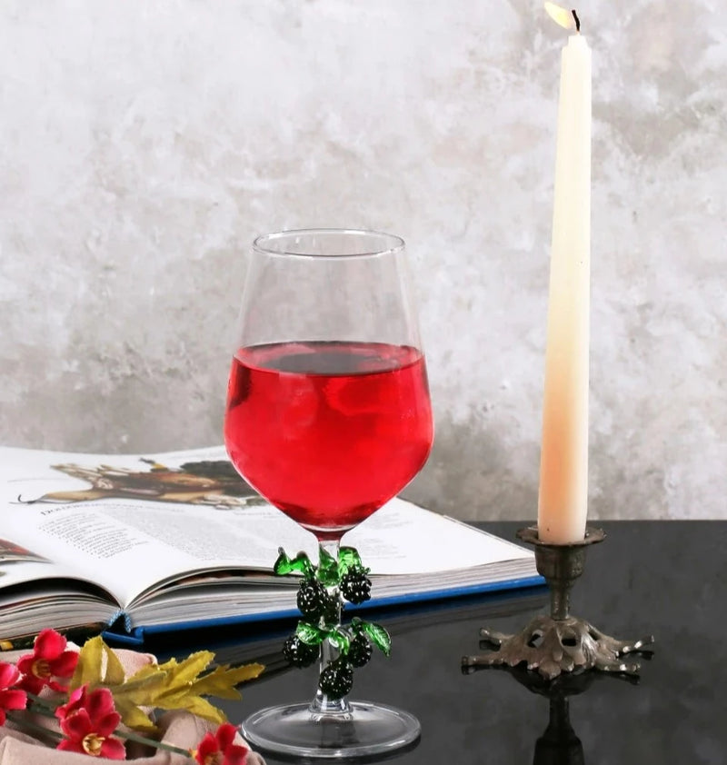 Blackberry Handmade Glass Design Wine Glass
