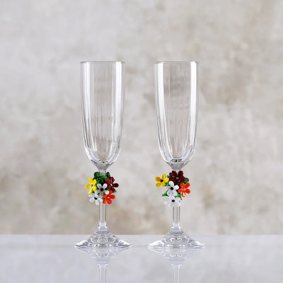 Floral Champagne Glass