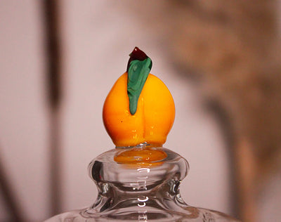 Apricot Figured Glass Lid Jam & Sugar Bowl