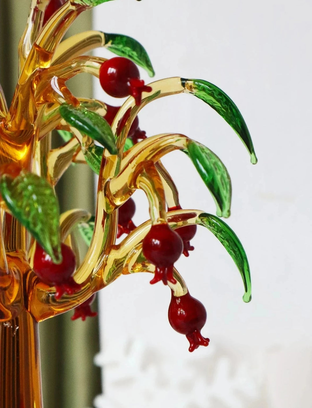 ガラス製の祈りの手のオブジェ ポストモダン ミッドセンチュリー vintage Nar Ağacı Desenli Murano Cam Dekoratif Biblo – Yirmiyedi Kuzguncuk