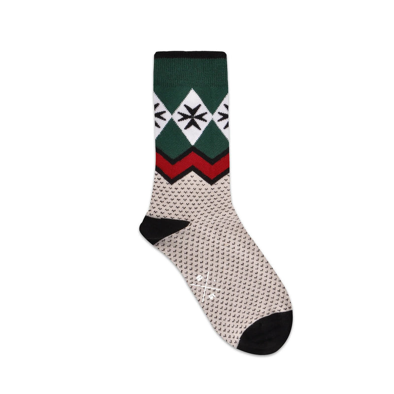 KARLI NOEL Yeşil Kırmızı Noel Desenli Unisex Çorap