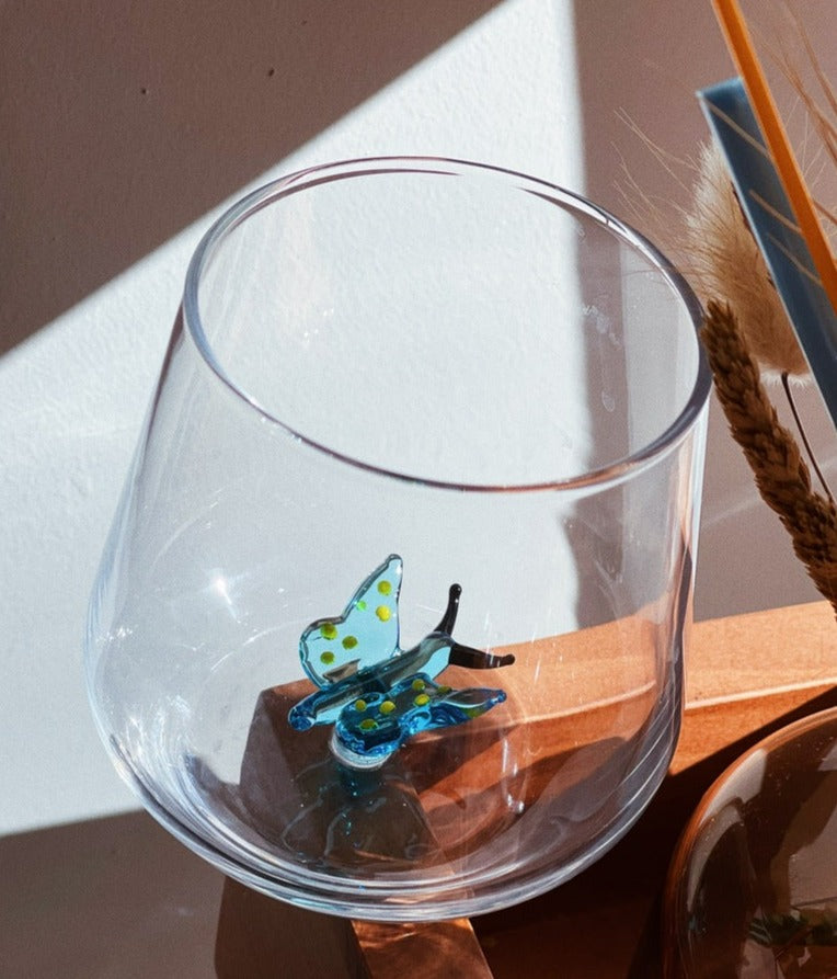 Kelebek Cam Su Bardağı