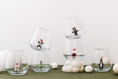 Santa Claus Glass Water Cup